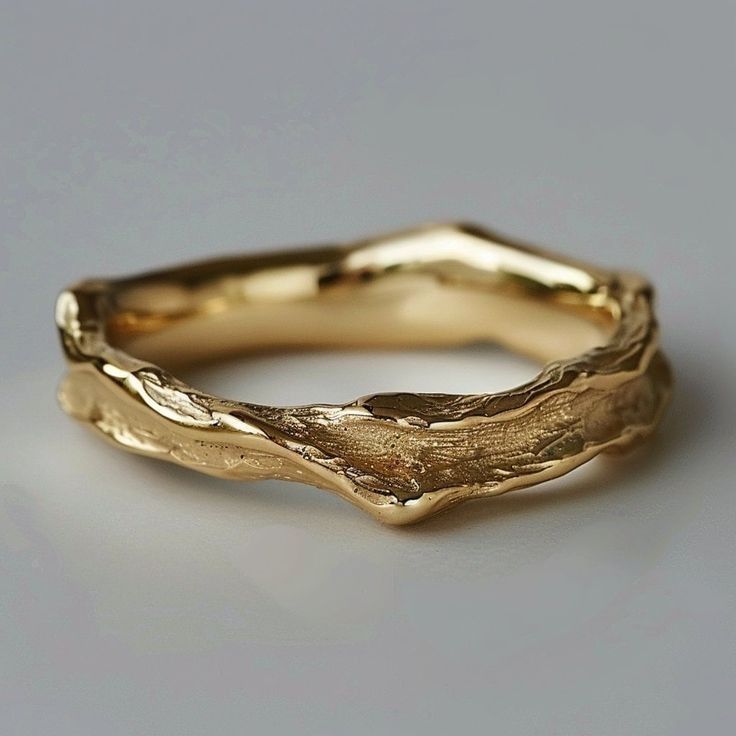 Vintage ring made of forged gold