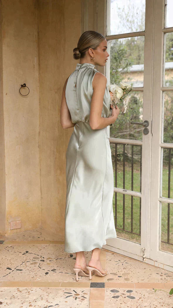 Lanna - Shiny Maxi Dress | Elegant Evening Dress | Stylish