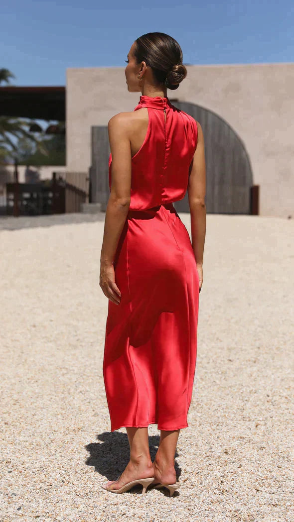 Lanna - Shiny Maxi Dress | Elegant Evening Dress | Stylish