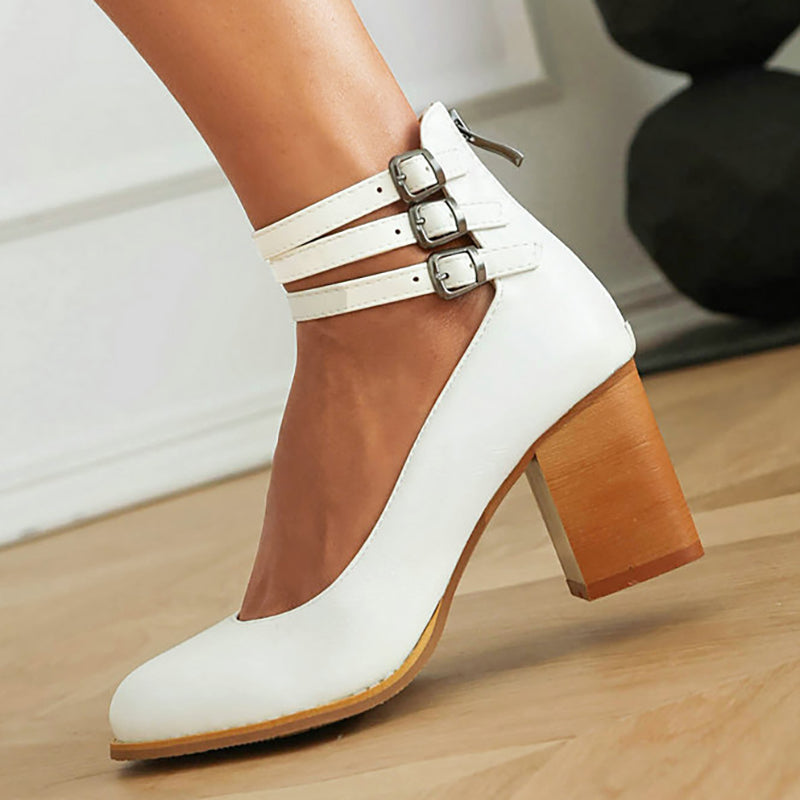 Caa | Smooth Sandals with Ankle Straps and Wedge Heel