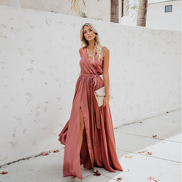 Lola - Exquisite Neck Sleeveless Long Fashion Dress
