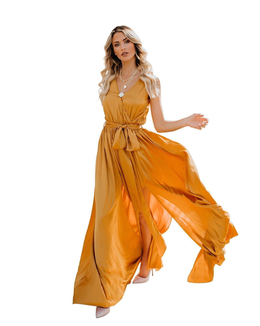 Lola - Exquisite Neck Sleeveless Long Fashion Dress
