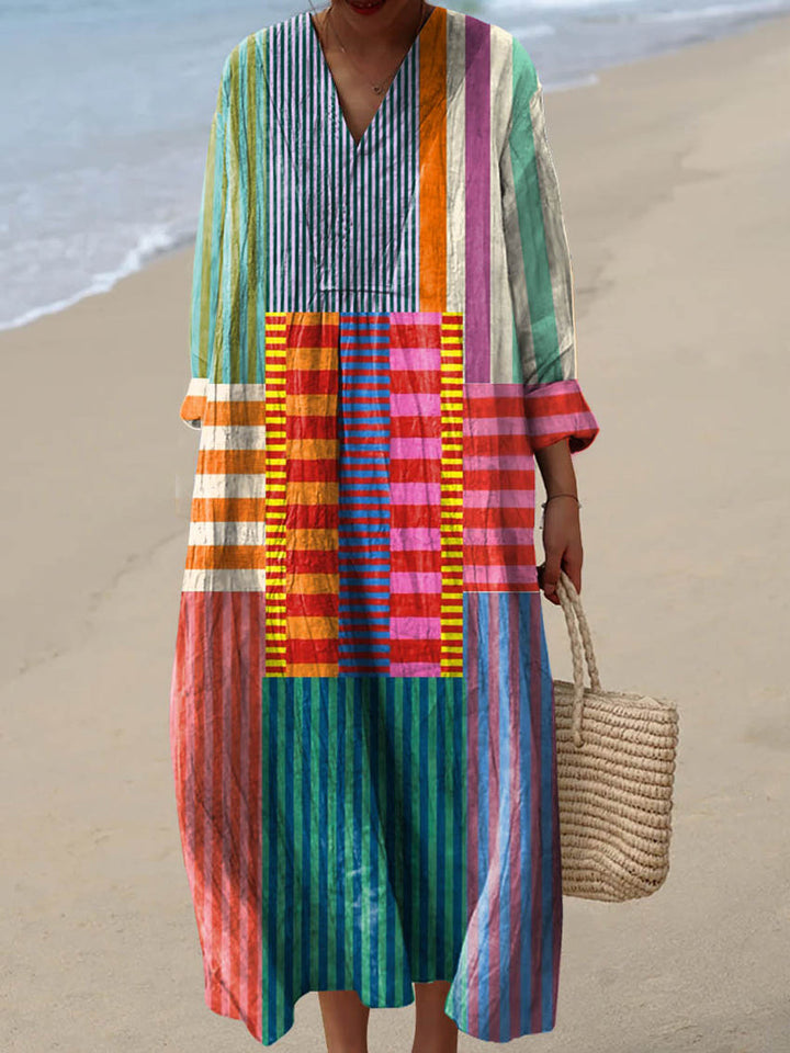 Slavko – Vintage cotton dress with geometric pattern