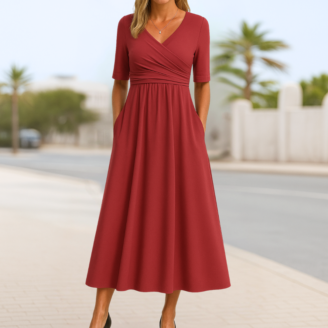 Monica | Crossover dress with short sleeves