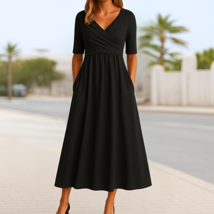 Monica | Crossover dress with short sleeves