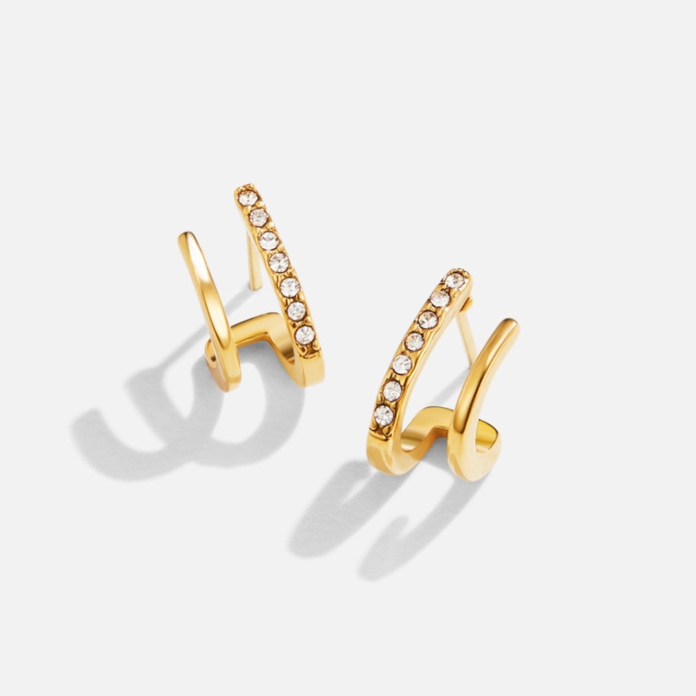 18K Gold Earrings with Grip Crystals