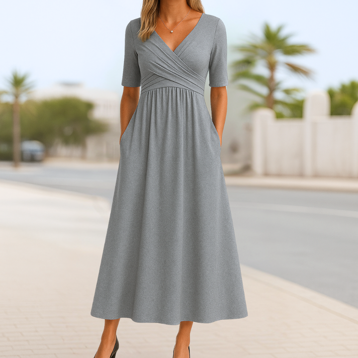 Monica | Crossover dress with short sleeves