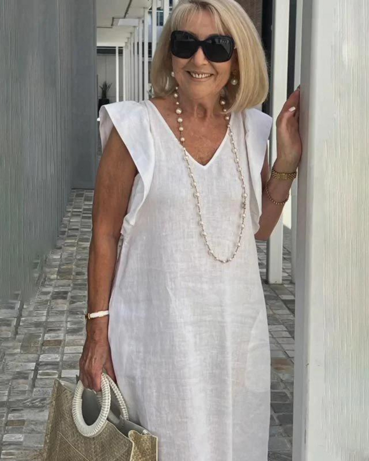 Lena | Elegant Sleeveless Cotton Linen Dress