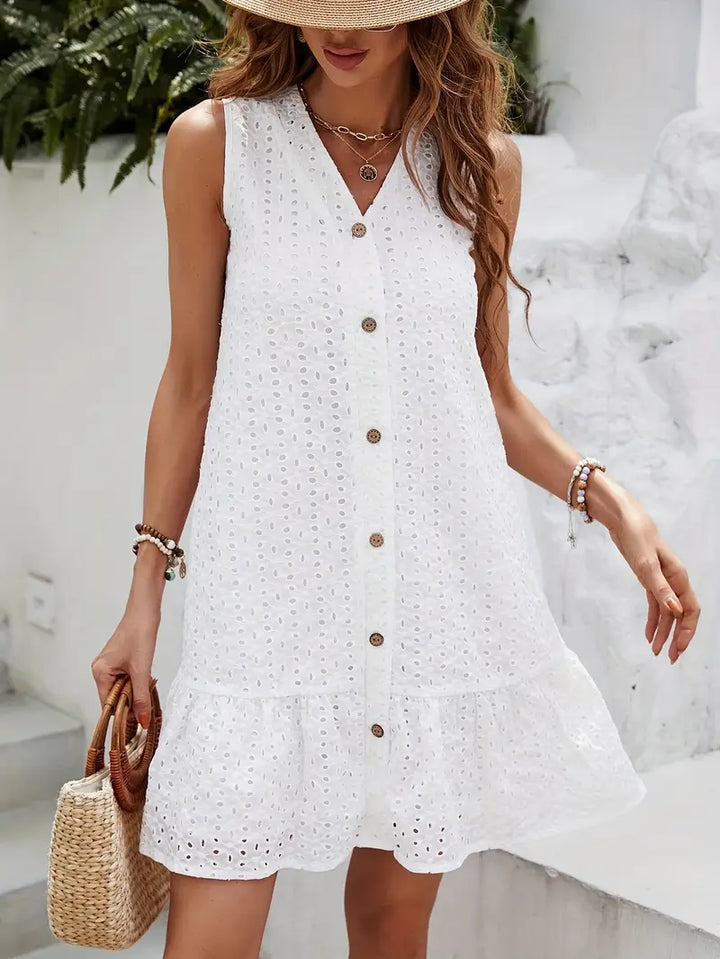 Lilianne | Eyelet Button-Down Summer Dress