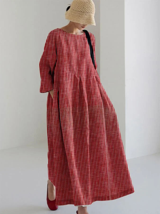 OLIVIA  - Vintage Gestriptes Locker Dress