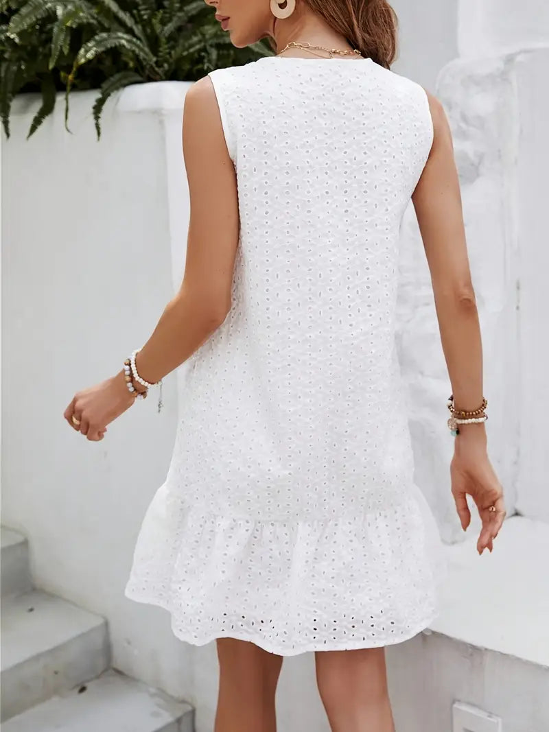 Lilianne | Eyelet Button-Down Summer Dress