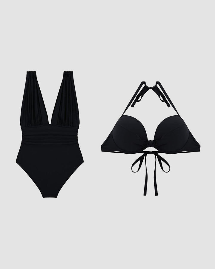 LIA | One-piece shaping swimsuit with a plunging neckline and adjustable strap for a confident and seductive style