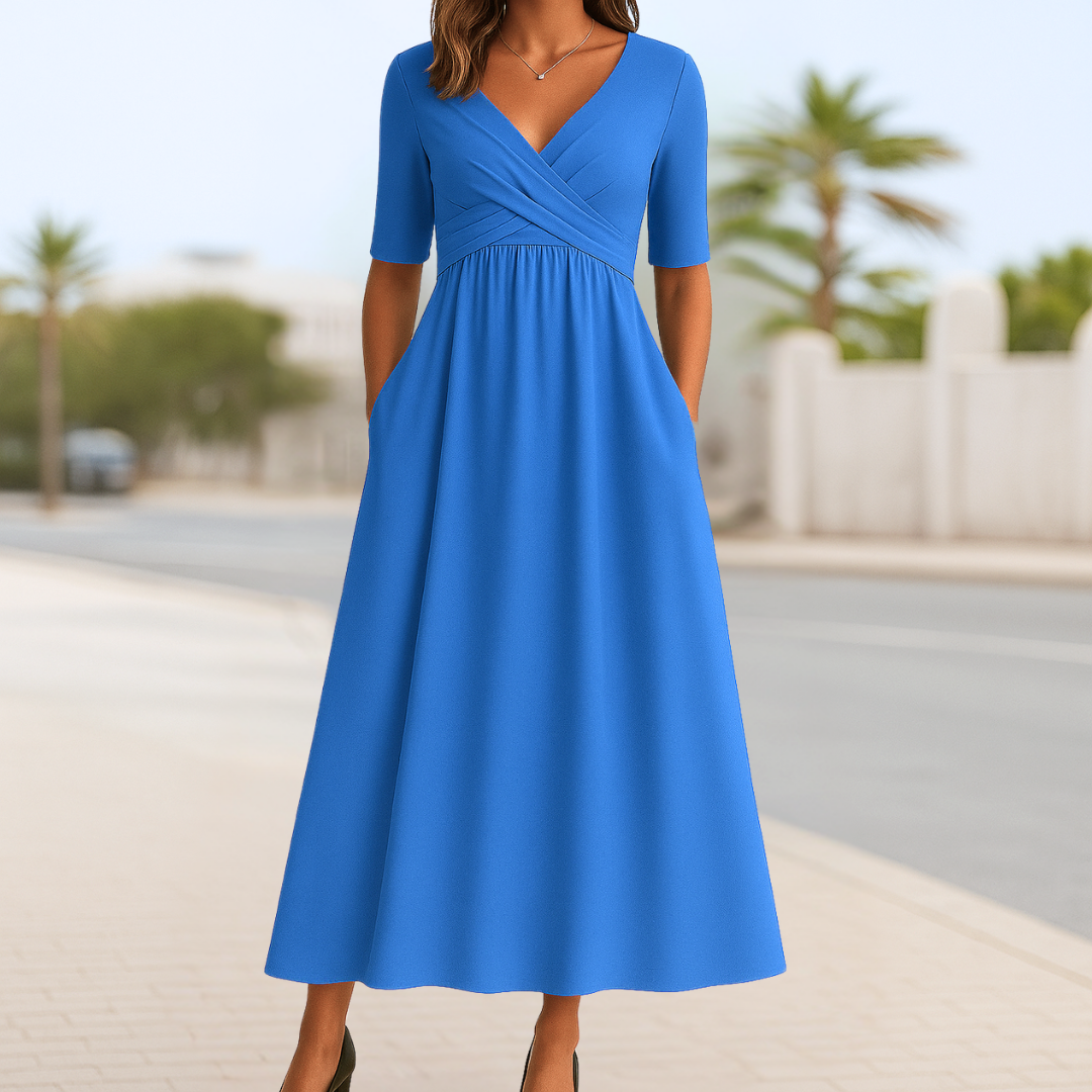 Monica | Crossover dress with short sleeves