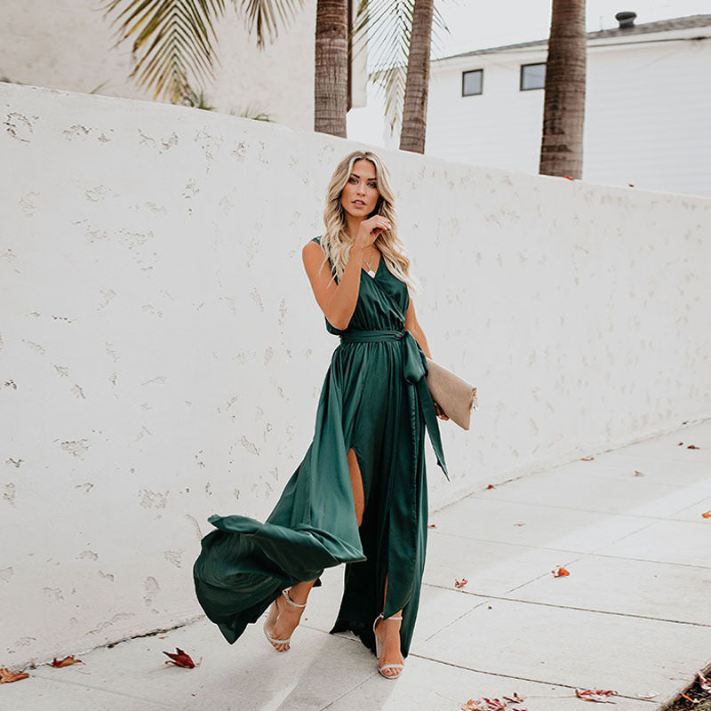 Lola - Exquisite Neck Sleeveless Long Fashion Dress