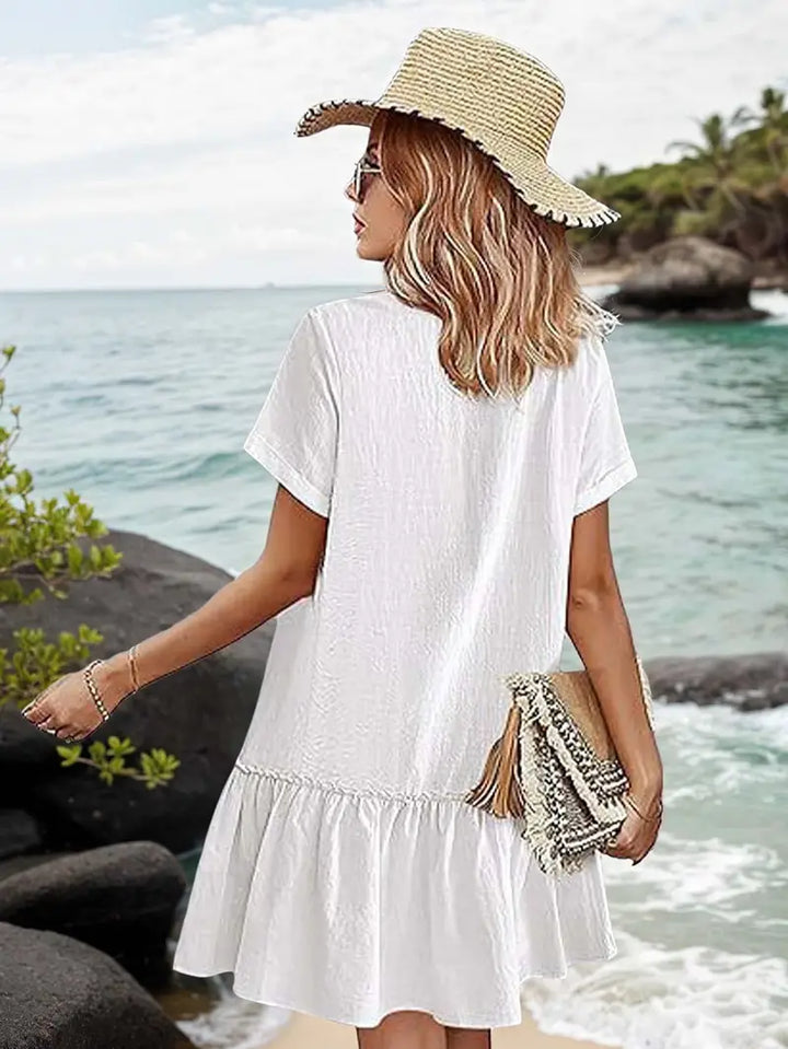 Isla | Flounce Hem Button-Front Dress
