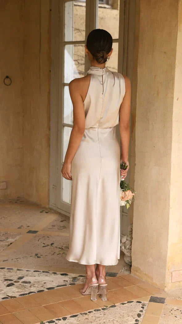 Lanna - Shiny Maxi Dress | Elegant Evening Dress | Stylish