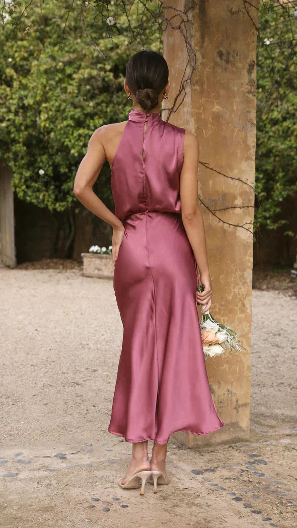 Lanna - Shiny Maxi Dress | Elegant Evening Dress | Stylish