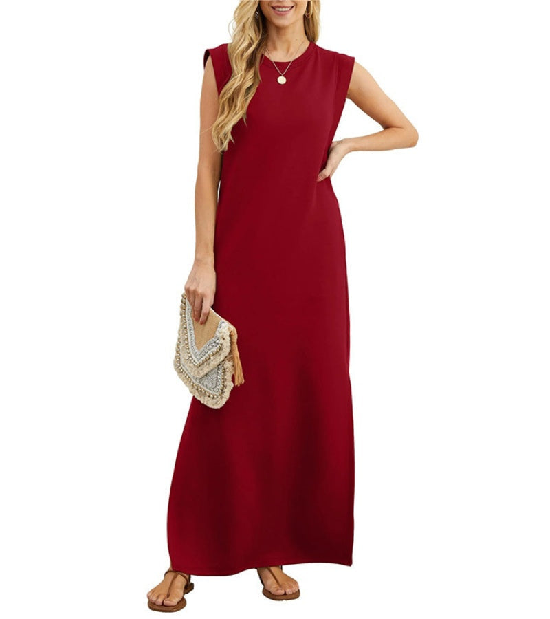 Romaisa | Casual long dress with slit and non-iron