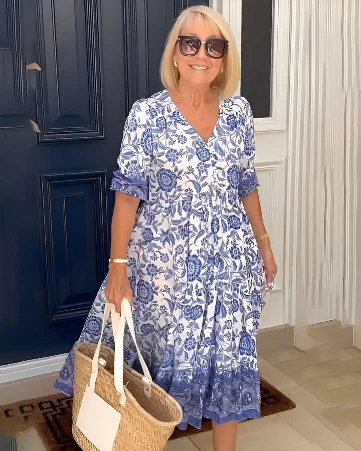 Evelyne | Elegant Dress with Flowers