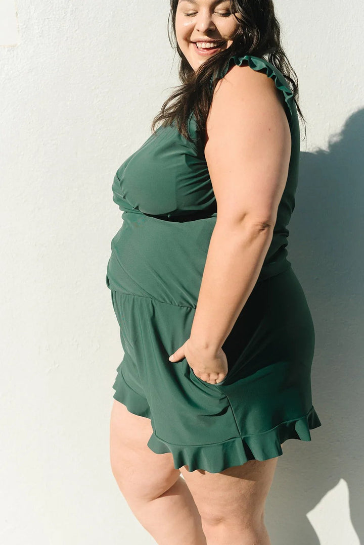 Agnieszka – Ruffled swimsuit with bust support