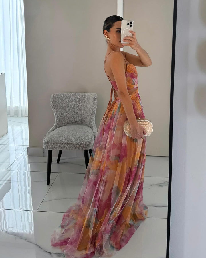 Eléna - Elegant Long Floral Dress