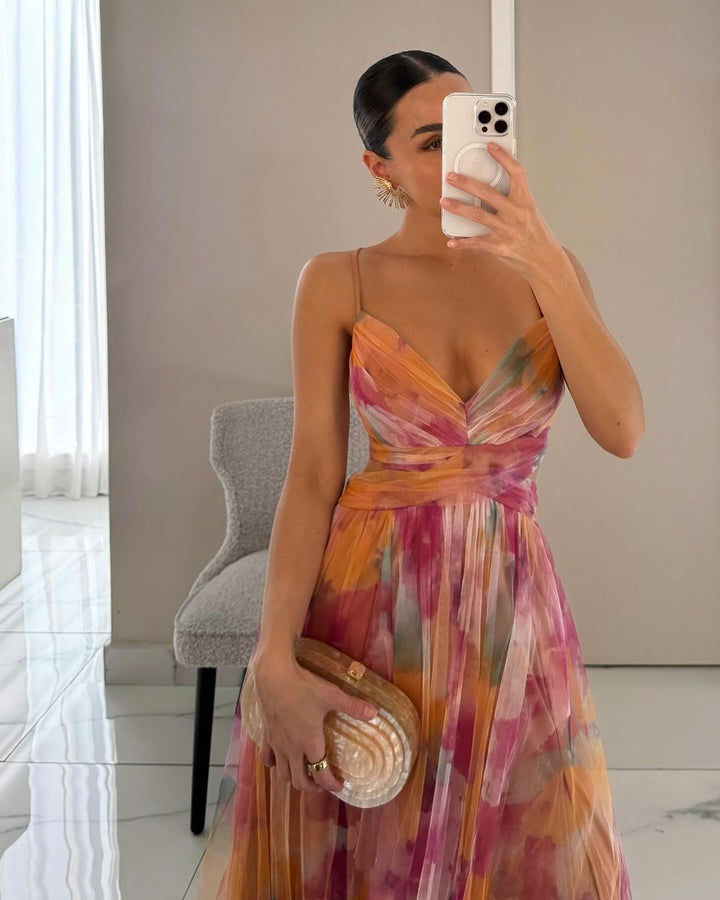 Eléna - Elegant Long Floral Dress