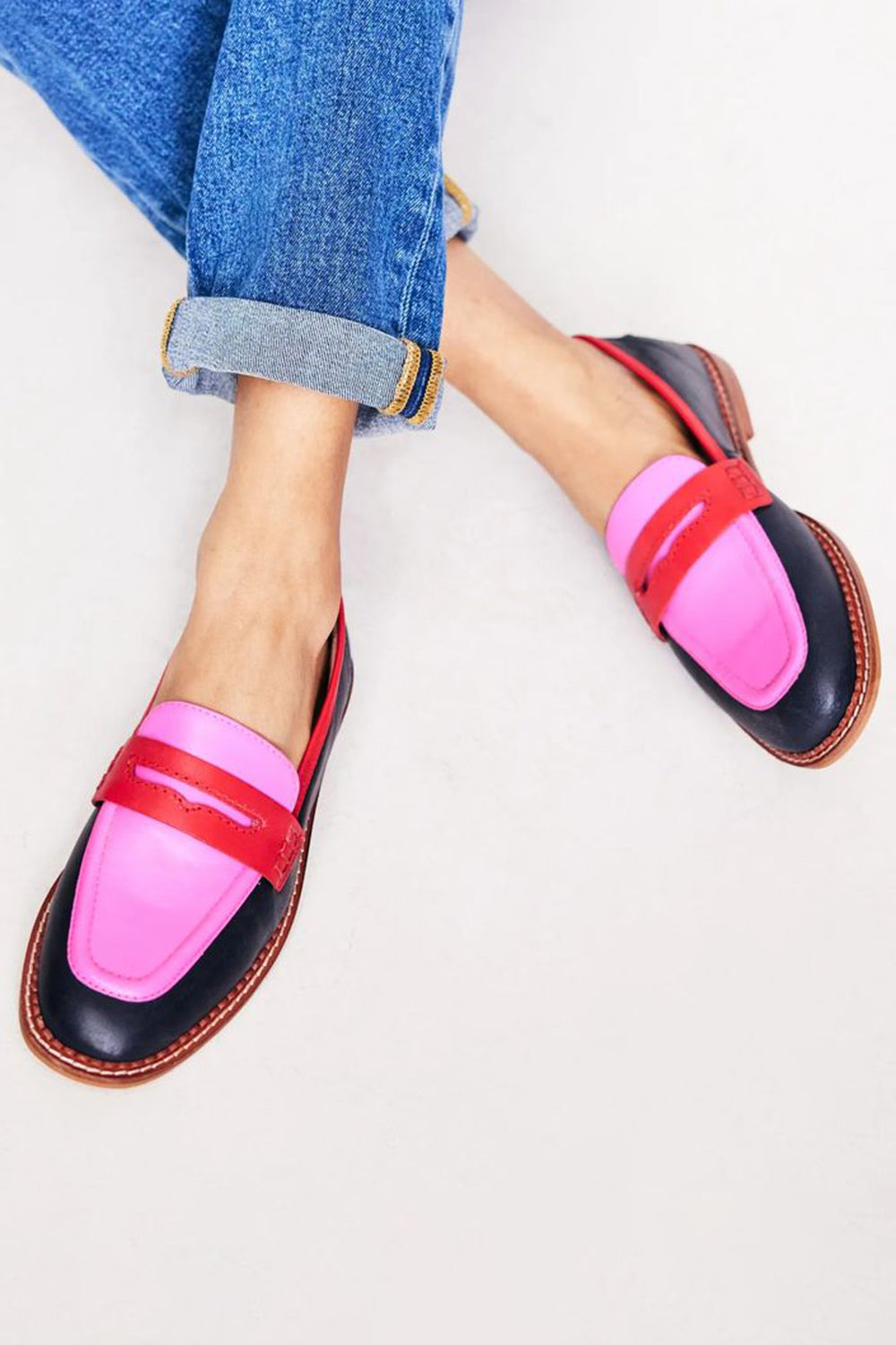 Faius | Black loafers with colorful details