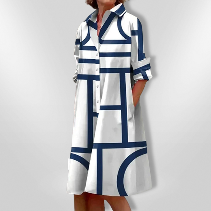 Geometric Pattern Midi Dress