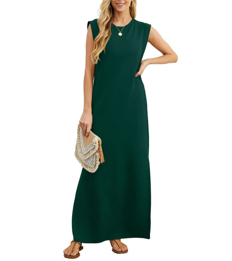 Romaisa | Casual long dress with slit and non-iron