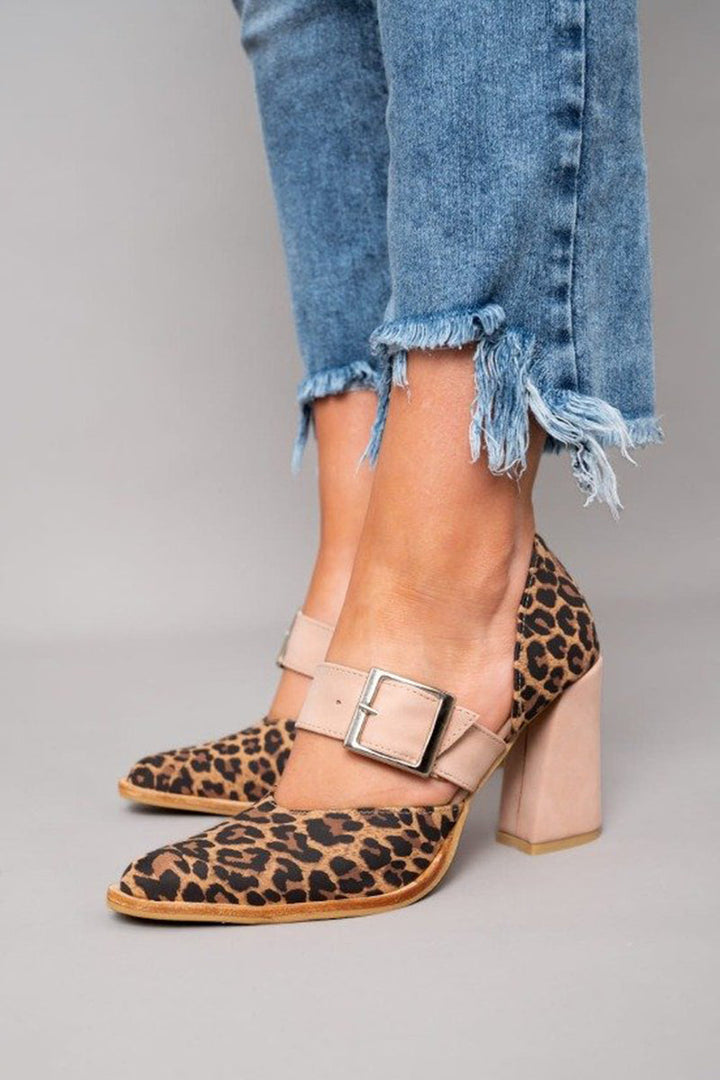 Avano | Leopard Leather Pumps with Stable Heel