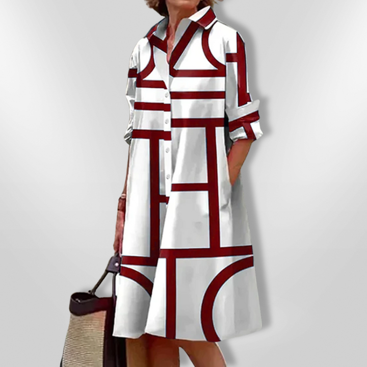 Geometric Pattern Midi Dress