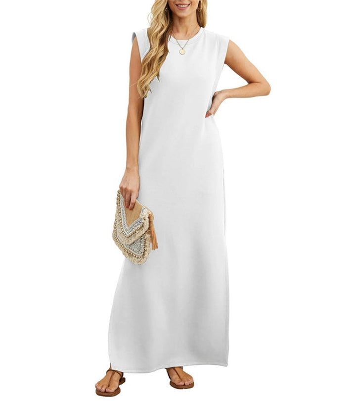 Romaisa | Casual long dress with slit and non-iron