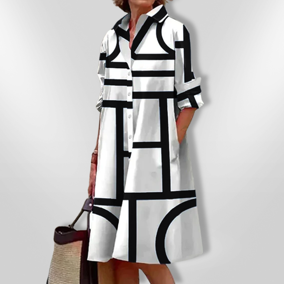 Geometric Pattern Midi Dress