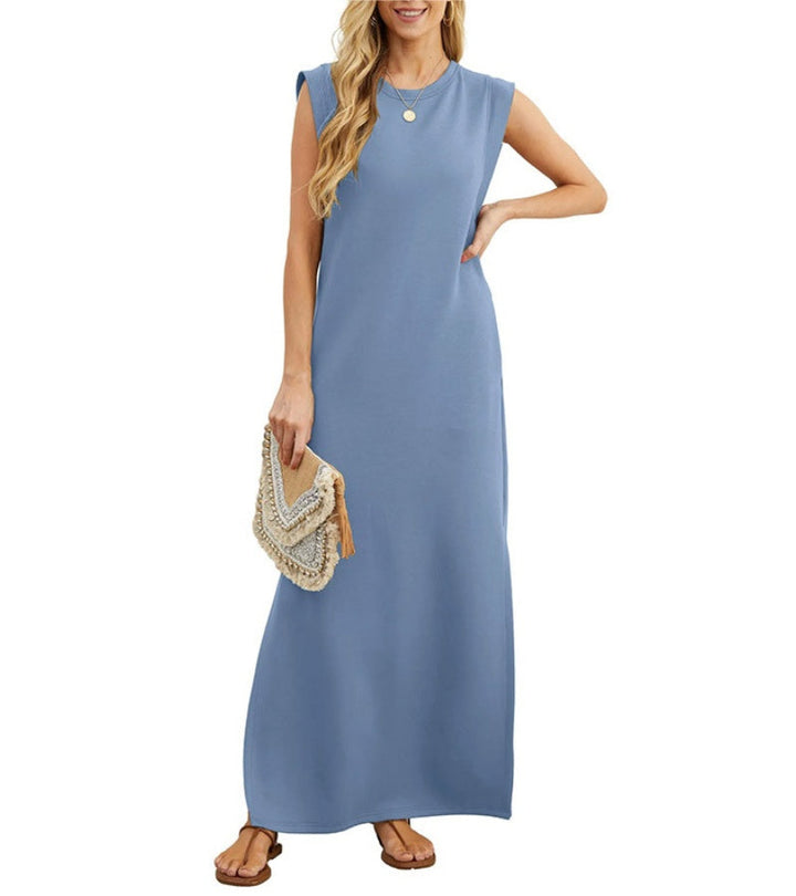 Romaisa | Casual long dress with slit and non-iron
