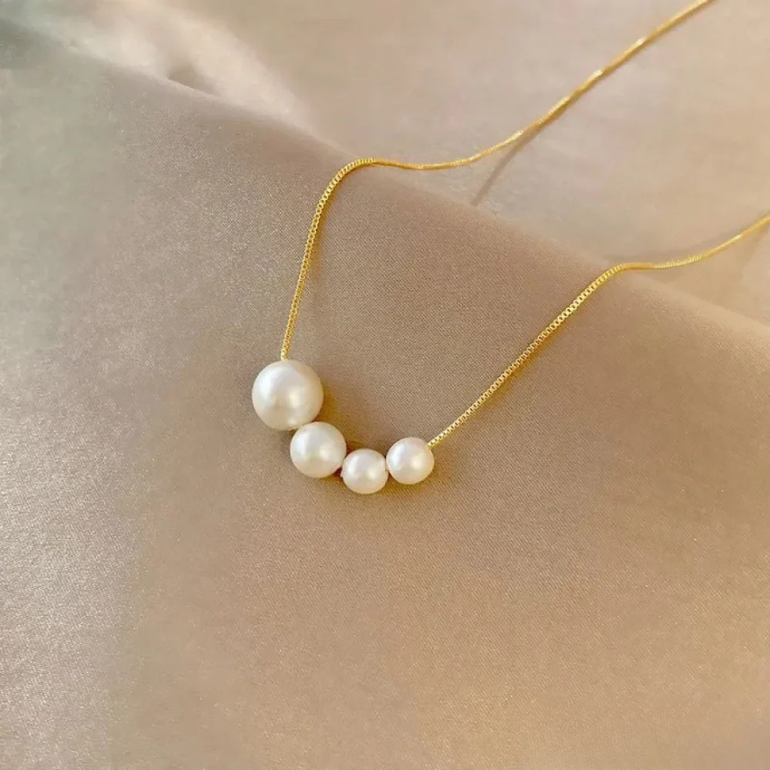 Gold-colored freshwater pearl necklace