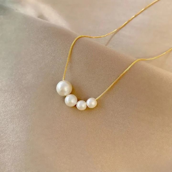 Gold-colored freshwater pearl necklace