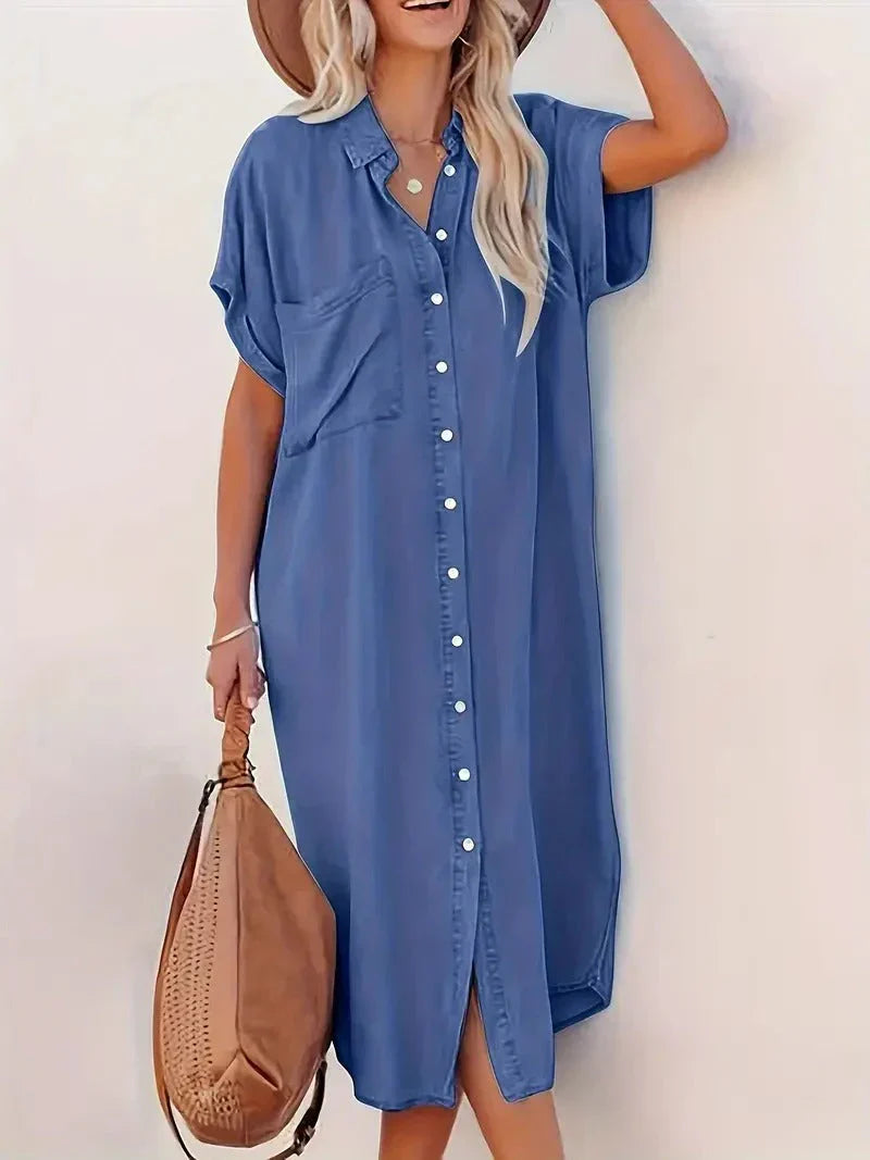 Rosea Shirt Dress with Pockets