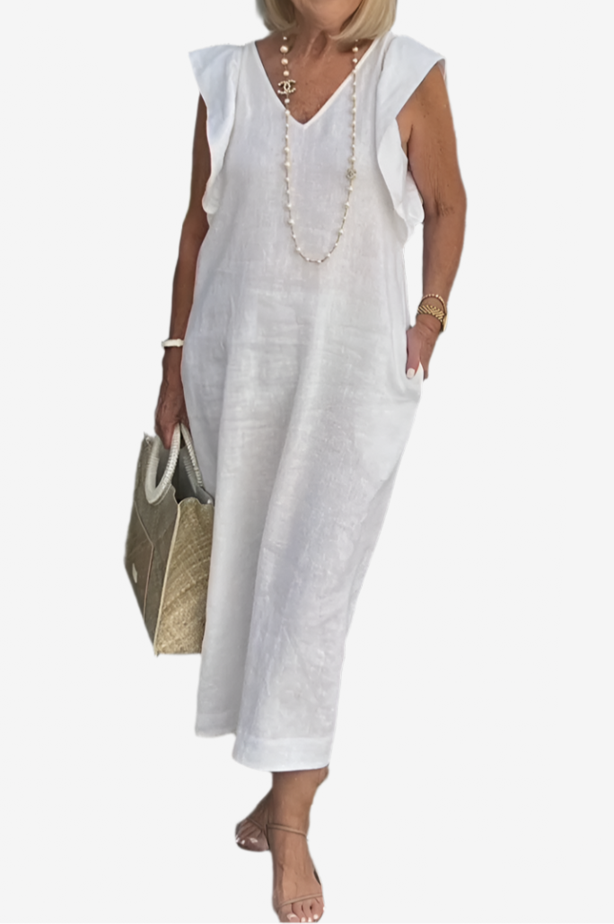 Lena | Elegant Sleeveless Cotton Linen Dress