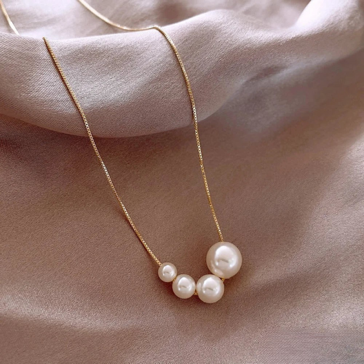Gold-colored freshwater pearl necklace