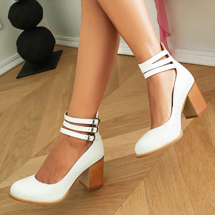 Caa | Smooth Sandals with Ankle Straps and Wedge Heel