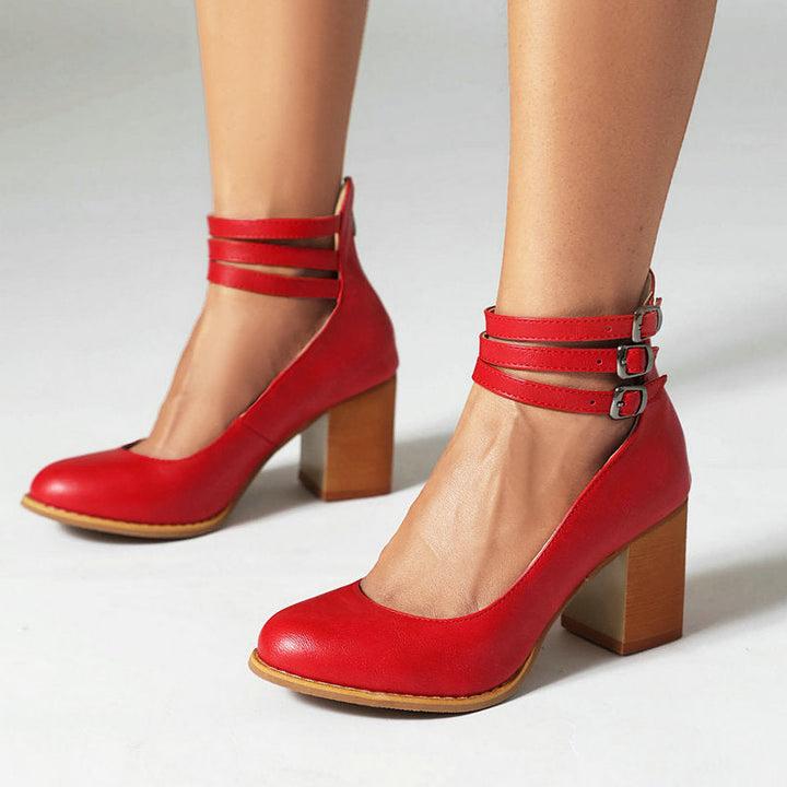 Caa | Smooth Sandals with Ankle Straps and Wedge Heel