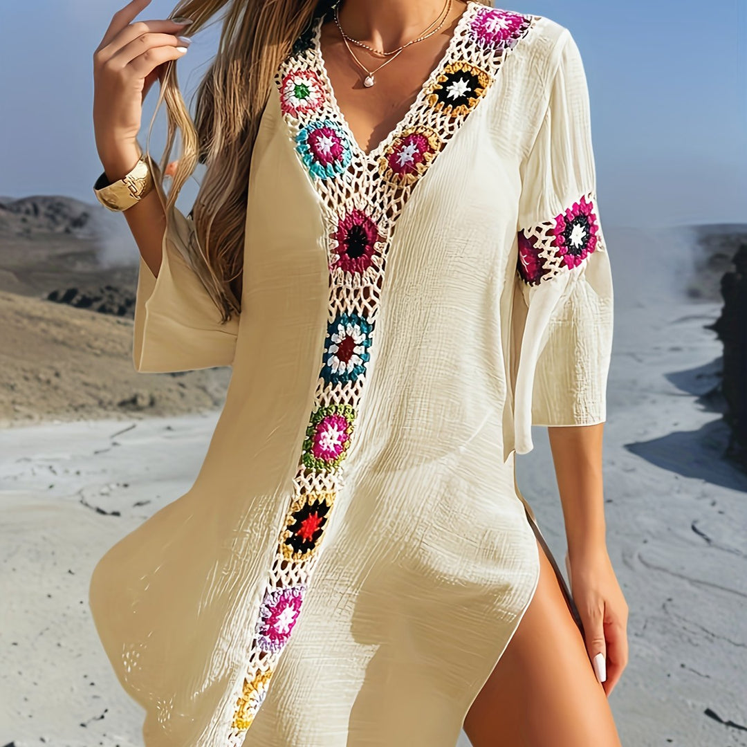 Maïa | Crochet-trimmed boho beach dress
