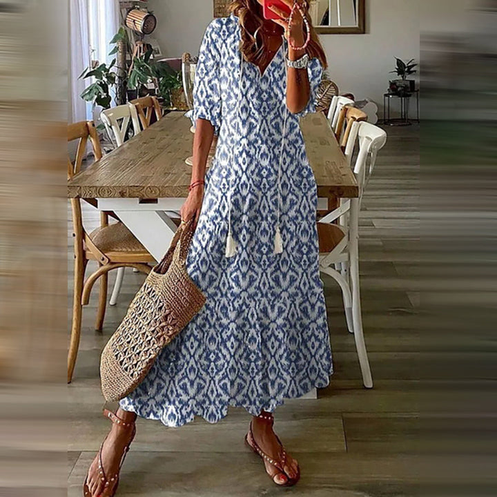 Capucine  – Maxi Boho Dress with Elegant Retro Charm