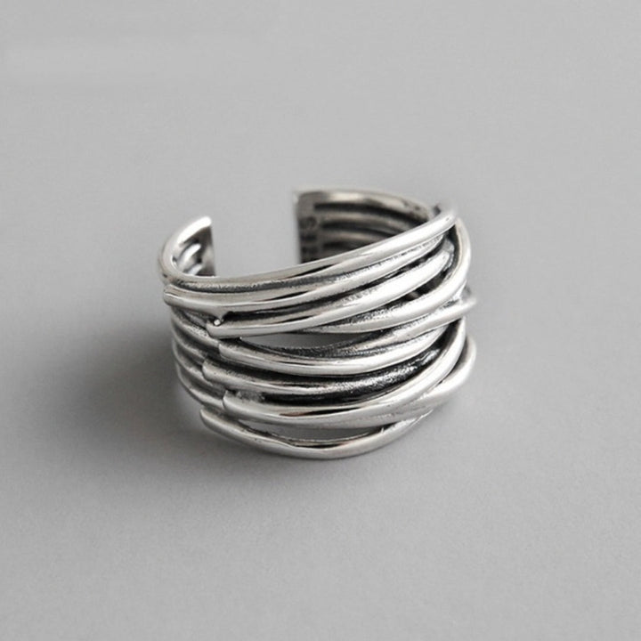 Adjustable Layer Ring Made of Silver
