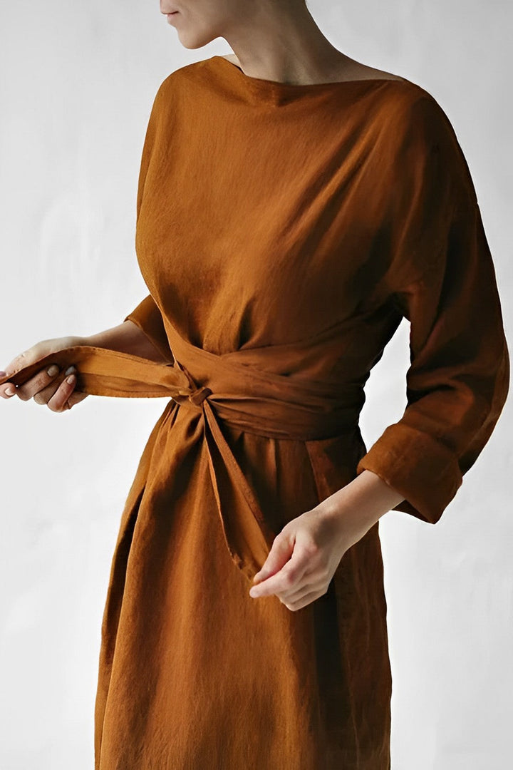 Emily - Linen Wrap Maxi Dress