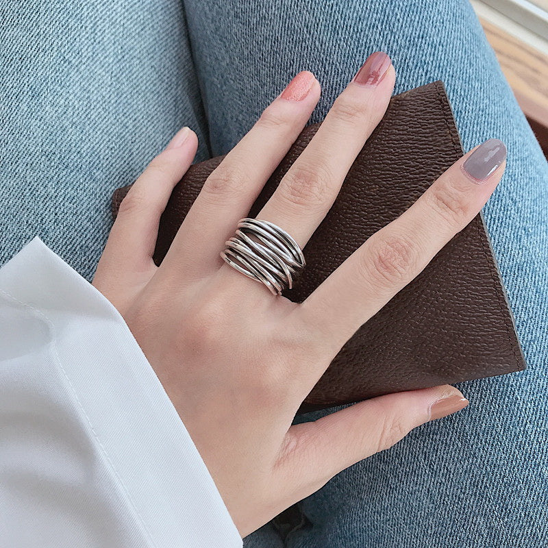 Adjustable Layer Ring Made of Silver