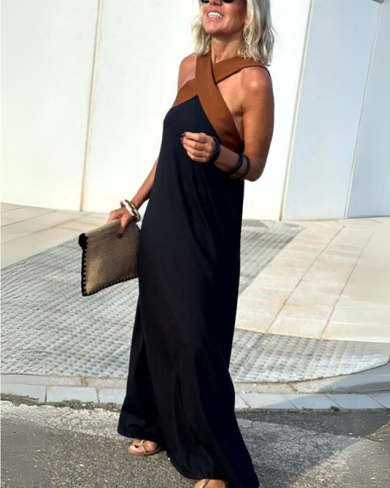 SIENNA | Elegant Dress with Open Back and Trendy Crossed Neck
