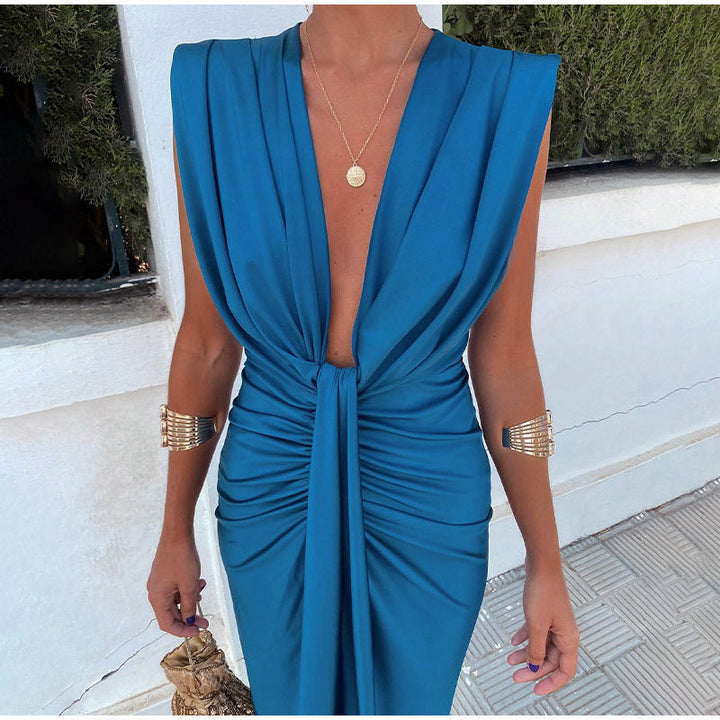 Isabelle - Party Dress with Deep V-Neck
