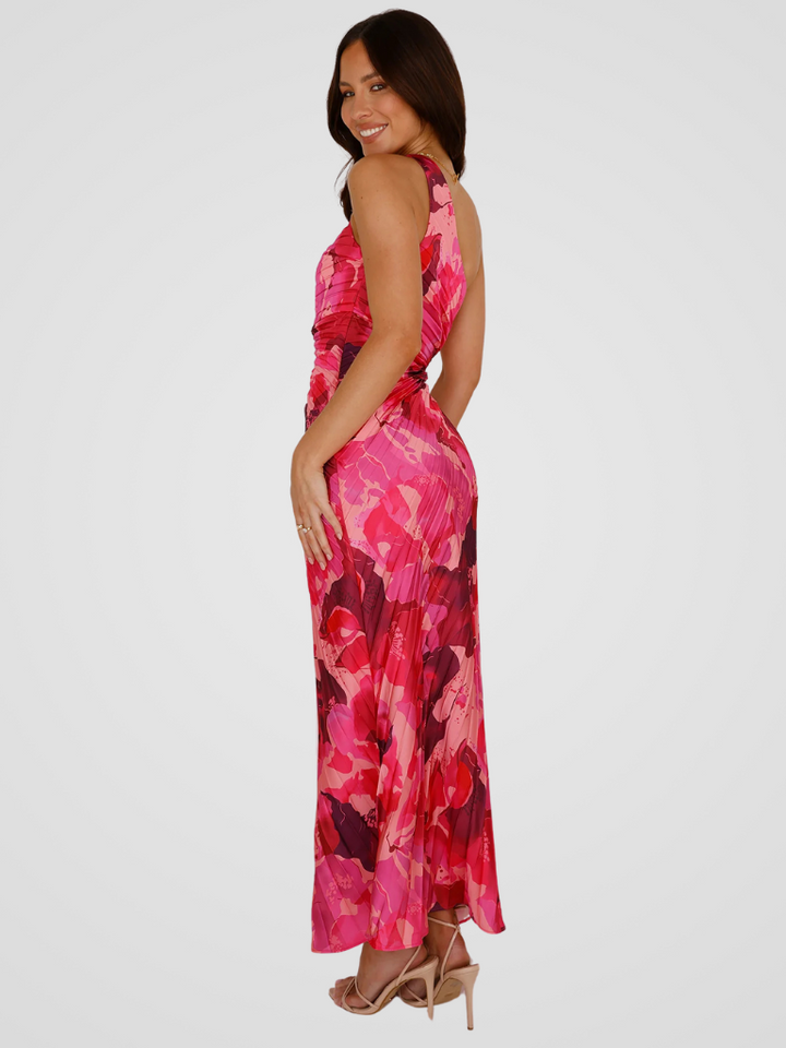 Aurora One Shoulder Pleat Dress