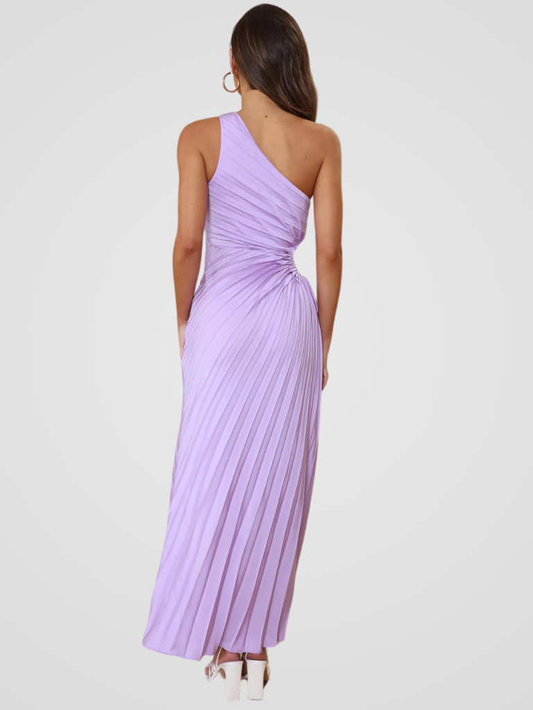 Aurora One Shoulder Pleat Dress